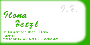 ilona hetzl business card